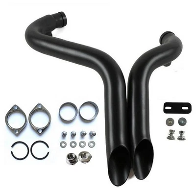 Tubos de escape de arrastre cromados 2" O.D LAF para Harley Bobber Chopper Softail Dyna 84-25 Foto 1 de 4