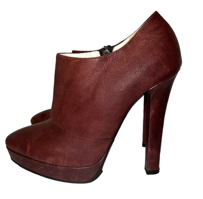 Bottega Veneta Plataforma Tacón Alto Botín Envejecido Vino Talla 38/8 Italia Foto 1 de 4