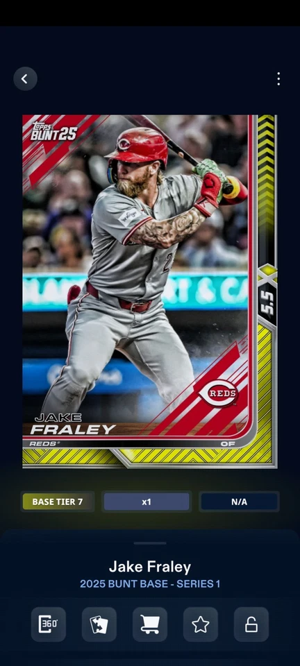 🔥JAKE FRALEY🔥 TIER 7⚡️YELLOW LIGHTNING ⚡️5.5x boost⚡️Topps bunt digital card🔥 - Image 1 of 1