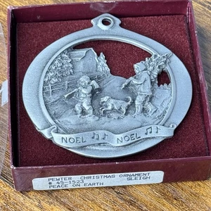 Vintage 1987 NOEL Northern Prod Co USA FINE Pewter Christmas Ornaments Religious - Picture 1 of 6