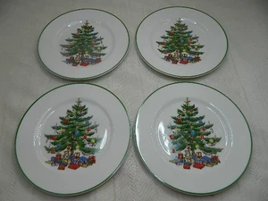 Vintage Sone Weihnachtsbaum Salatteller 8" Fine China 4er Set Japan - Bild 1 von 5
