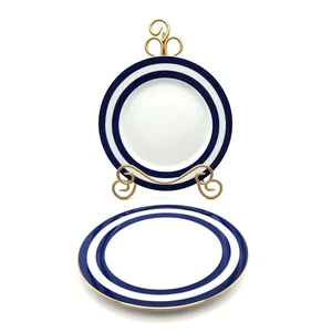 2 Ralph Lauren Spectator Cadet Essteller blau weiß gold Streifen 10,5" - Bild 1 von 6