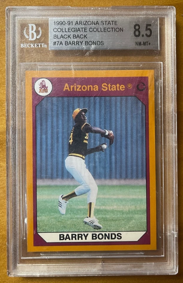 1990-91 Arizona State Collegiate Collection Barry Bonds BLACK BACK #7A BGS 8.5! - Image 1 of 2