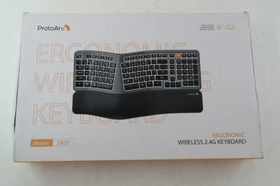 ProtoArc Ergonomic Backliit Wireless Keyboard, EK03, Bluetooth Wireless Keyboard - Image 1 of 4