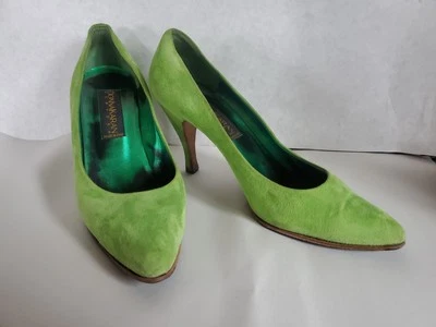 Tacones de gamuza Donna Karan New York verde lima mujer 3,5 Foto 1 de 4