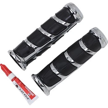 Empuñaduras Kuryakyn 6372 cromadas cinéticas ISO para aplicación de motocicleta de 1" Foto 1 de 1