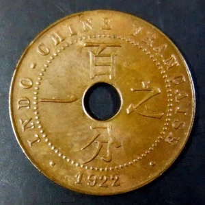 Indochina Vietnam 1922 Cent KM 12.3 High Grade A - Picture 1 of 2