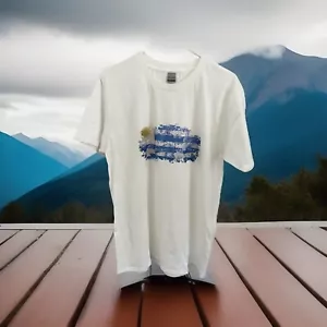 Uruguay lateinamerikanische Flagge - LARGE SIZE Basic Baumwoll T-Shirt - weiß - Bild 1 von 2