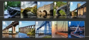 GB 2015 Puentes Juego de 10 en Tiras de 5 SG3687/3696 MNH - Imagen 1 de 1
