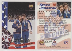 1995 Signature Rookies Miracle on Ice 1980 Gold Medal Set Steve Janaszak #15