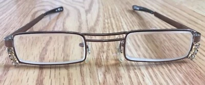 "De colección RARO Retro Tura Para Mujer Anteojos Marco Cristales Estrás 5.5"" Japón" Foto 1 de 4