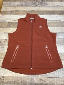 Ariat Tek Womens 1X Stretch Softshell Vest Full Zip Red Equestrian Western Logo - Picture 1 of 10