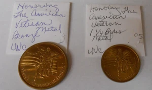 NIMM 1978 & 1981 - HONORING THE AMERICAN VETERAN - UNC - (1) 1.5" and (1) 1.25" - Picture 1 of 6