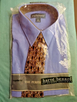 Camisa de vestir y corbata Harve Benard By Holtzman azul para hombre M 15,5 cuello 32/33 mediana  Foto 1 de 4