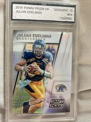 2016 Panini prism DP Julian Edelman 54 graded 10 - Image 1 of 2