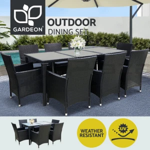 Gardeon 7/9 PCS Outdoor Furniture Dining Set Patio Lounge Setting Garden Wicker - Picture 1 of 33