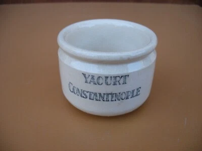 XX° ancien pot de yaourt Constantinople en grès Etablissement PISKORSKY CANNES - Photo 1/4
