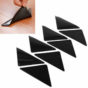 4Pcs Reusable Silicone Triangle Rug Non-Slip Grip Corners Pad Patch Mat Grippers