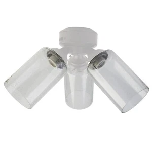 3 glass cylinder bubble shade for Hunter ceiling fan screw fixed light fixture - Picture 1 of 6