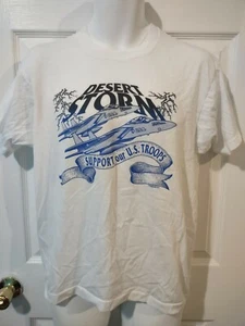 Vintage Screen Star Desert Storm Support Our Troops Lighting Thunder Jet Shirt - Bild 1 von 4