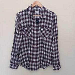 Neu! LUCKY BRAND kariertes Damen-Top aus Viskose mit Knöpfen Größe M - Bild 1 von 4