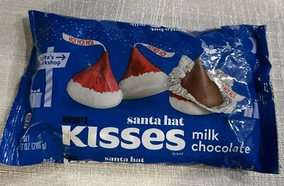 Hershey's Kisses Chocolate con Leche Sombrero de Papá Noel Caramelo de Navidad, Bolsa 10.1 OZ Foto 1 de 3