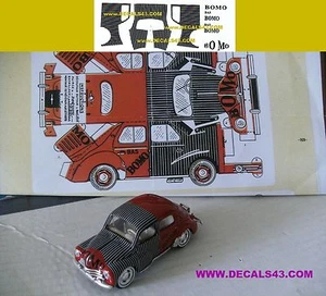 decals decalcomanie deco pour renault 4cv bas bomo 1/43 - Imagen 1 de 1