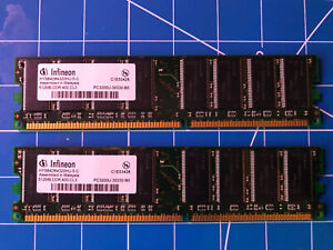 Infineon HYS64D64320HU-5-C - 512MB x2 (1 GB) DDR-400 CL3 (PC-3200) PC-3200U