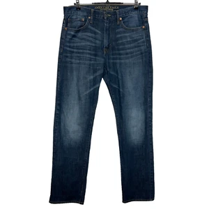American Eagle Jeans Mens 33x34 Blue Measures 34x34 Relaxed Straight Whiskers - Picture 1 of 10