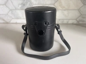 Vintage OLYMPUS Hard Leather Black LENS CASE for OM System 135mm f/2.8 - Picture 1 of 5