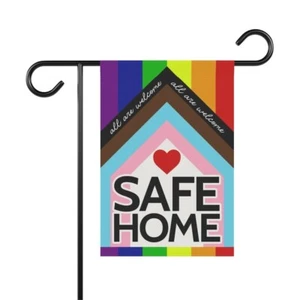Safe Home Flagge LGBT Pride Gartenbanner - Bild 1 von 6