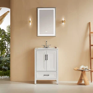 Fully Assembled 24"Freestanding Single Bathroom Vanity w/Top - Picture 1 of 13