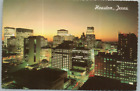 Vintage Postcard Sunset Houston Texas Dusk City Skyline 