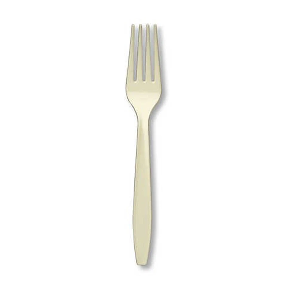 Creative converting Premium 24 Count Plastic forks Ivory heavy duty - Image 1 of 1