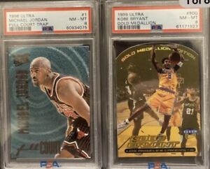 1996 Ultra Michael Jordan #1 Full Court Trap PSA 8 Ultra Kobe Bryant #50G PSA 8