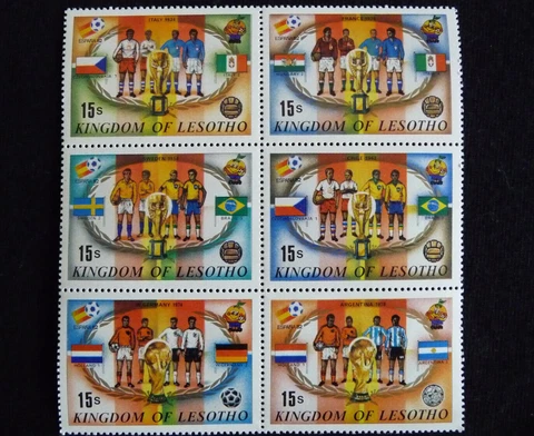 Lesotho 1982 SC# 363b,c,f,g,j,k SG# 481~490 Block of Six World Cup of Soccer MNH Cover