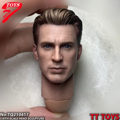 Figura masculina TTTOYS 1/6 Chris Evans héroes Capitán América cabeza esculpida ajuste 12"" Foto 1 de 4