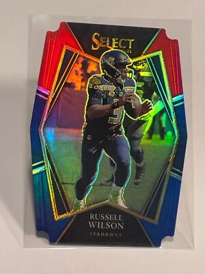 RUSSELL WILSON 2021 Panini Select RED & BLUE Premier Level RC DIE CUT #130 - Image 1 of 2