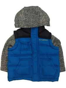 Infant & Toddler Boys Blue Wind & Water Resistant Puffer Jacket Hoodie Coat 18m - Picture 1 of 1