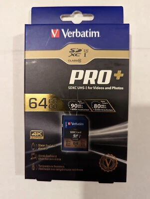 Verbatim 49197 64GB PRO+ SDXC Digital Memory Card SD Card - Image 1 of 3