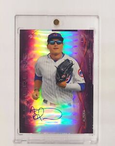 AUTO PURPLE REFRACTOR /99 ALBERT ALMORA 2014 BOWMAN STERLING ROOKIE CHICAGO CUBS