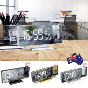 Smart Digital LED Projection Alarm Clock Time Temperature Projector LCD Display - Picture 1 of 18