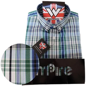 Camisa Warrior Reino Unido Inglaterra con Botones WALLIS Calce Ajustado Skinhead Mod S-3XL - Imagen 1 de 10