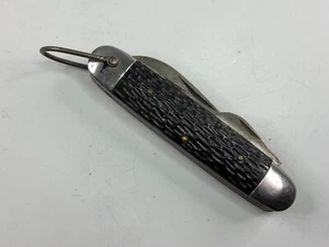 VTG Sabre Pocket Knife 4 Blade Made in Japan Black Handle - Picture 1 of 9