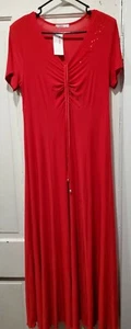 WOMENS: SZ L (16): PARTY DRESS, LINA, SS and LONG, solid RED w/gems, Russia, NWT - Picture 1 of 10