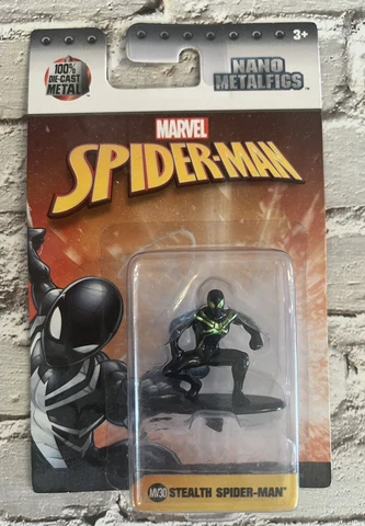 Jada Nano Metalfigs Stealth Spider-Man Die Cast Mini Figure MV30 Marvel Comics Cover