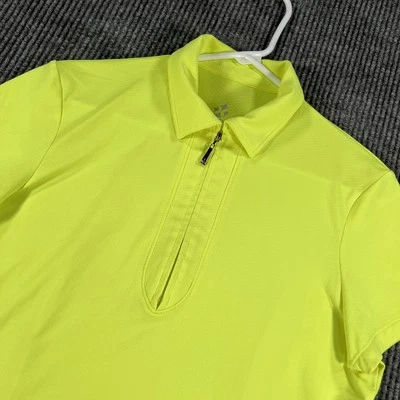 Camisa Polo Jofit Mujer Mediana Amarilla Cuarto Cremallera Manga Corta Golf Atlética Foto 1 de 4