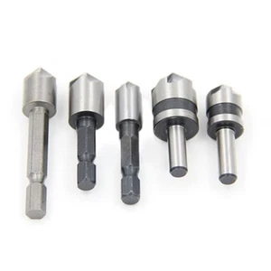 Countersink Drill Bit Tool Accessories Chamfer Drilling Woodworking 5pcs - Picture 1 of 11