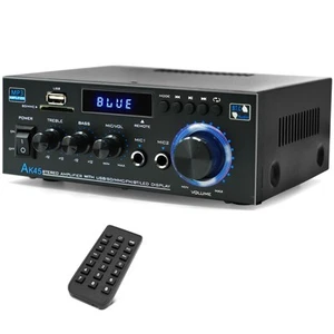 AK45 Stereo Home Audio Amplifier, 5.0 Mini Bluetooth Receiver, 300W *2 Blutoo... - Picture 1 of 7