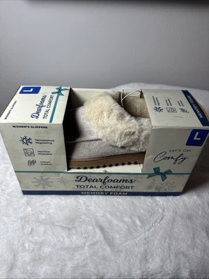 Zapatillas zueco de espuma viscoelástica para mujer Dearfoams avena 9-10 Foto 1 de 4